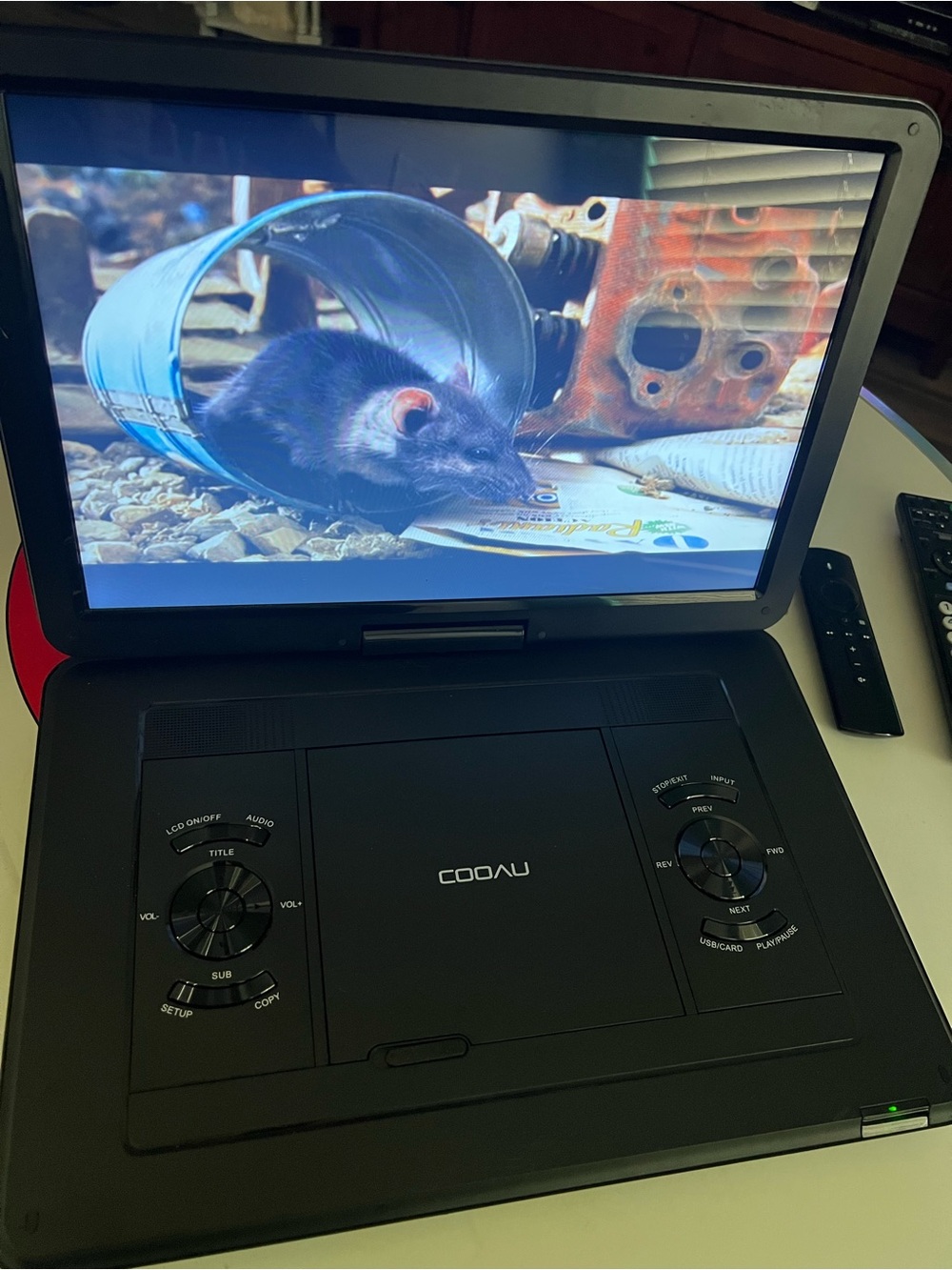 Portable DVD Player - Black - 15.6" Foldable Screen